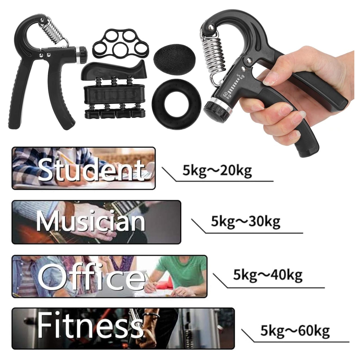 Miniatura 3 de Kit Ejercitadores Mano Muñeca 5pcs